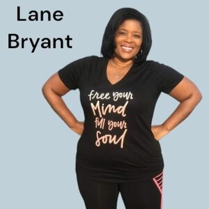 Lane Bryant Black Free Your Mind Active wear Top Sz 26